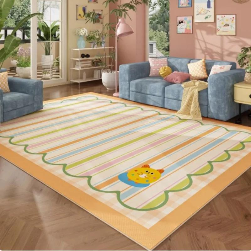 Cute Pink Grid Bow Pattern Carpet Non-slip Soft Area Rug for Girls Bedroom Living Room Nursery Home Decor