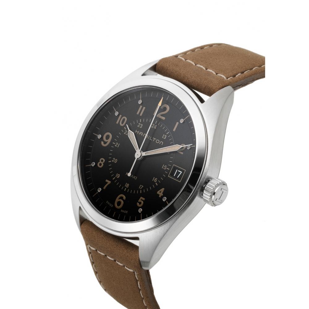 Hamilton Herren Lederuhr Khaki Field H68551833