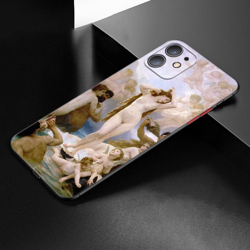 

Чехол с художественной росписью «Рождение Венеры» для Apple iPhone 12 13 Mini 11 Pro Max XR X XS MAX 8 7 6S 6 Plus SE 5S 5 2020, черный чехол iPhone XS Max