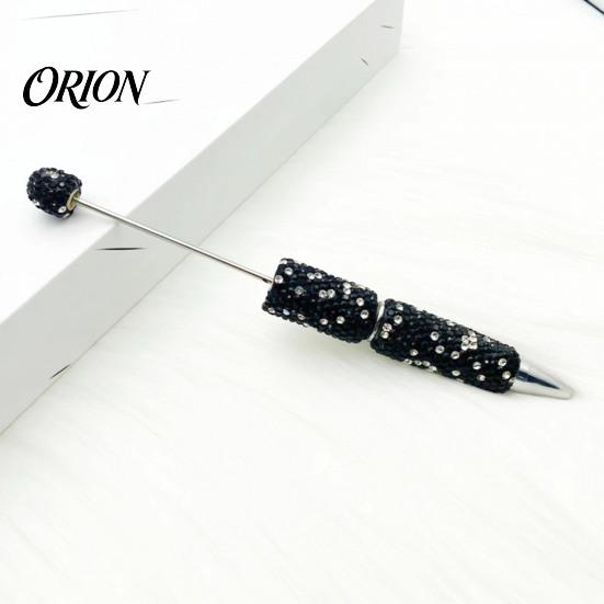 Decorative Diamond Craft Pen Beadable Pens, Bling Rhinestone Beaded DIY Bead Pen, Crystal Shaft Ballpoint Black Ink Pens for Decorations Office School