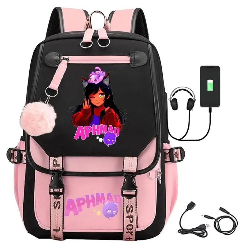 

Рюкзаки з принтом Aphmau модні шкільні сумки з USB-зарядкою для дівчат-підлітків сумка для ноутбука мультяшний рюкзак для книг студентський рюкзак