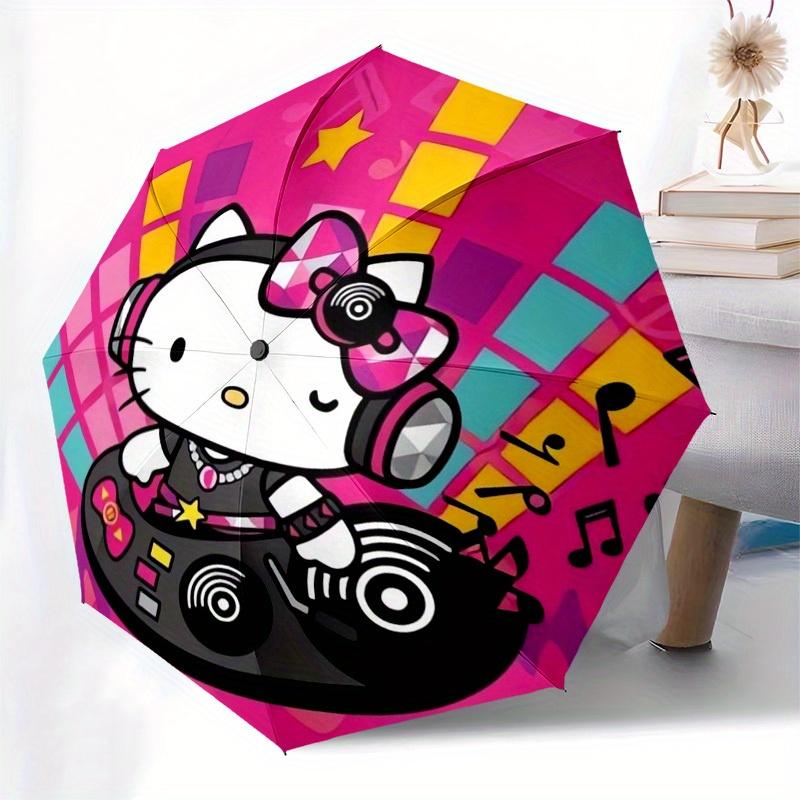 1pc Hello Kitty DJ Party Umbrella with Plastic Handle,Suitable for All Seasons Home Travel Outdoor UmbrellaSanlio252