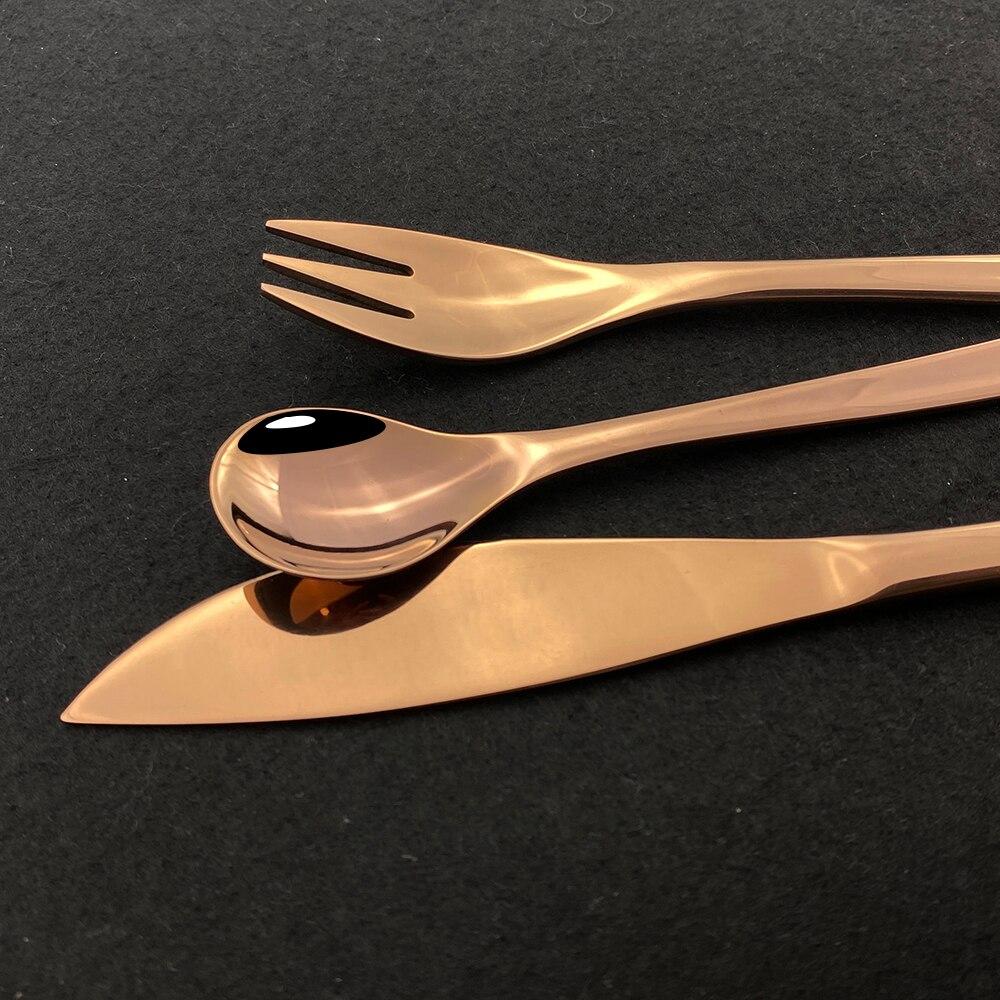 Champagne Tableware Cutlery Dinner Cutlery Set Western Kitchen Dinnerware 18/10 Stainless Steel Gold Knife Fork Spoon Flatware