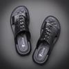 Summer New Shoes for Men Genuine Leather Sandals Crocodile Print Casual Slipper Air Cushion Flip Flops Cool Beach Shoes