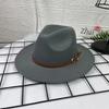 French Top Hat Men's Autumn and Winter Big Edge Hat Back Edge Felt Hat Panama Flat Edge Jazz Hat British Hat Wool Hat