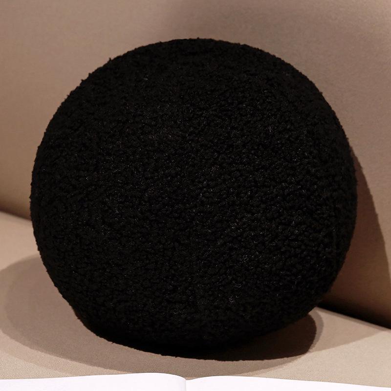 

Скандинавская круглая плюшевая подушка - Пушистая подушка для дивана и реквизит для украшения дома Black Teddy Velvet Sphere