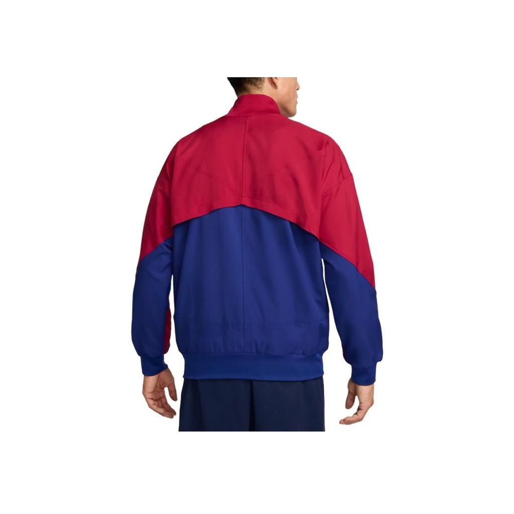 Nike SS24 F.C. Barcelona Series Fashion Logo Home Football Long Sleeve Jacket Men Jacket Red Blue FN9795-455