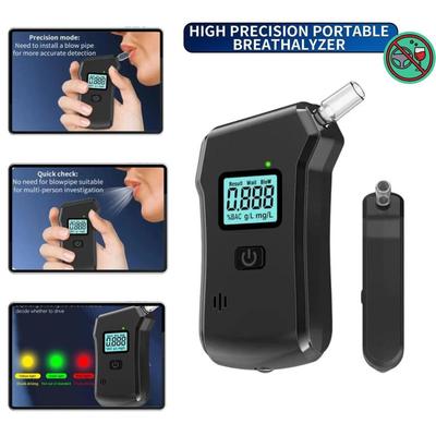 Hochpräziser digitaler Alkohol-Atemalkoholtester mit 5 Mundstücken LCD-Display Tragbarer Atemalkoholtester Alkoholmeter für den persönlichen und professionellen Gebrauch
