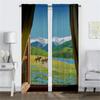 Tüll für Schlafzimmer Grünes Grasland Elegante Raumvorhänge 2 Stück Heim-Innenvorhänge Halloween-Dekoration Jalousien Trennwand
