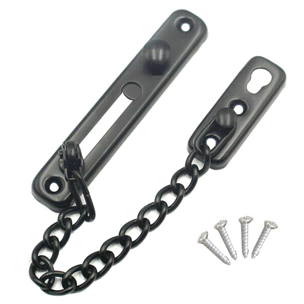 

Solid Stainless Steel Safety Guard Lock Catch Strong Security Door Anti-theft Chain With Screws чорний