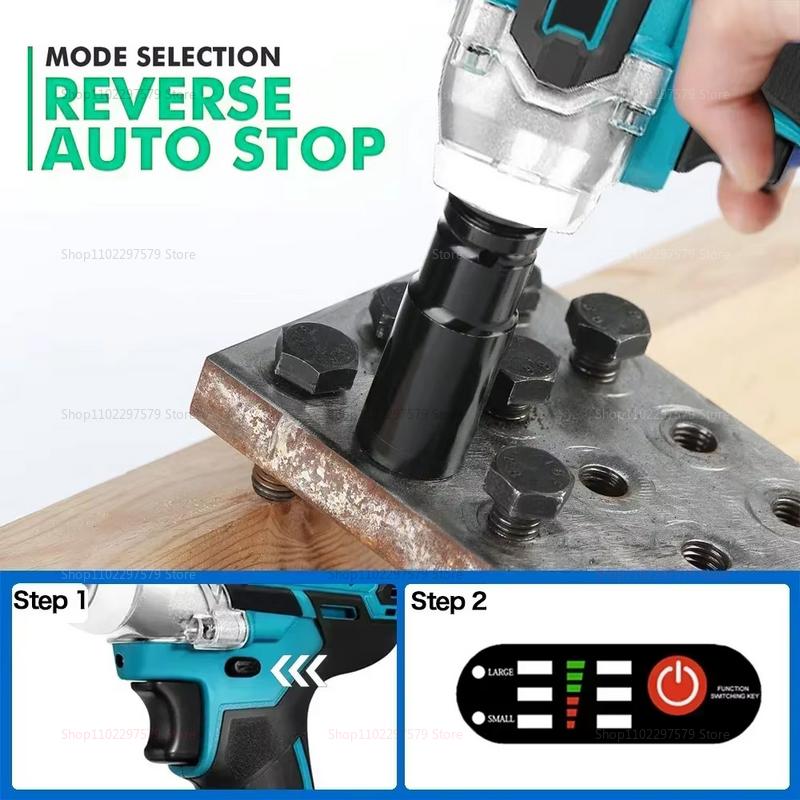 Wireless Cordless Electric Impact Wrench European Standard Brushless Hand Tool No Battery Heavy Duty Garage Workshop