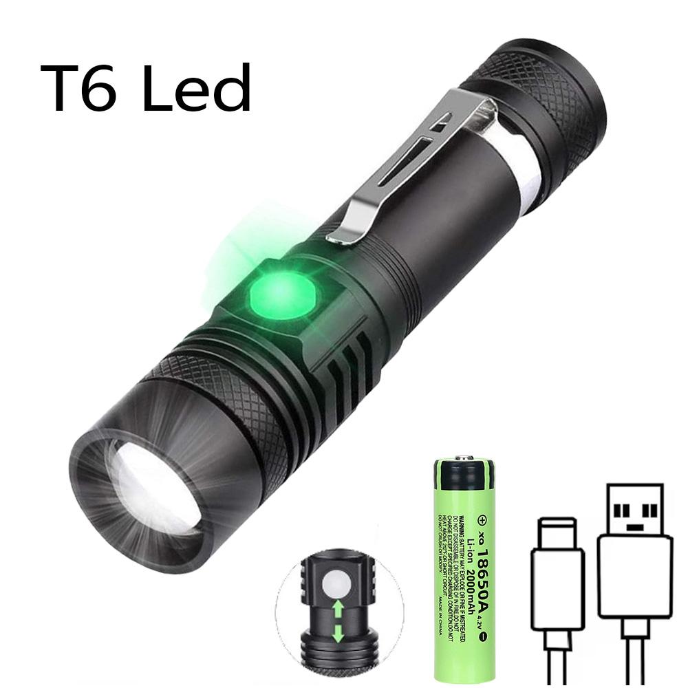 Super Bright LED Flashlights High Lumens Rechargeable Zoom Torch Waterproof Flash Light 5Modes Powerful Camping Hiking Lantern