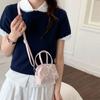 Handtasche mit oberem Griff, Pünktchen, Rüschen-Umhängetasche, Süße Leder-Umhängetasche, Einkaufen