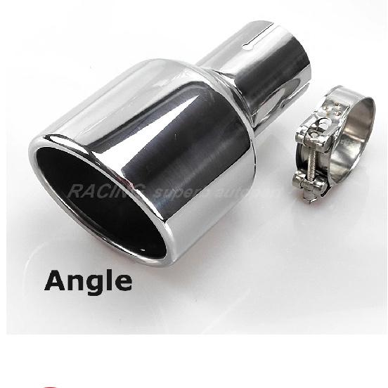 1 Piece 114mm Outlet Universal Modification Car Accessories Silver Curly Flange Muffler Exhaust Stainless Steel Tip End Pipe