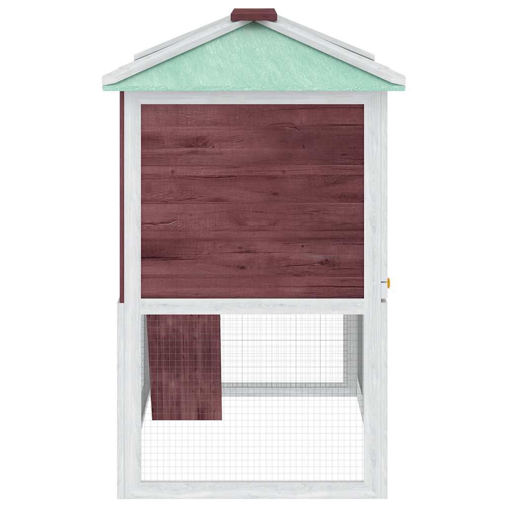 vidaXL Double Pet Cage, Brown, Wood