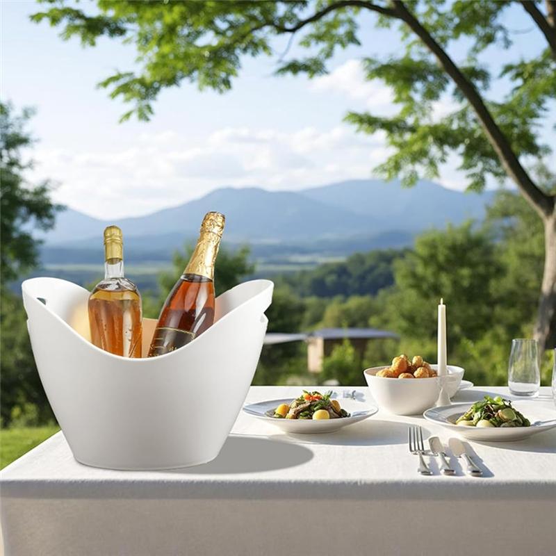 B97A-8L Insulated Ice Bucket For Parties, Large Plastic Drink Bucket For Cocktail Bars Holder