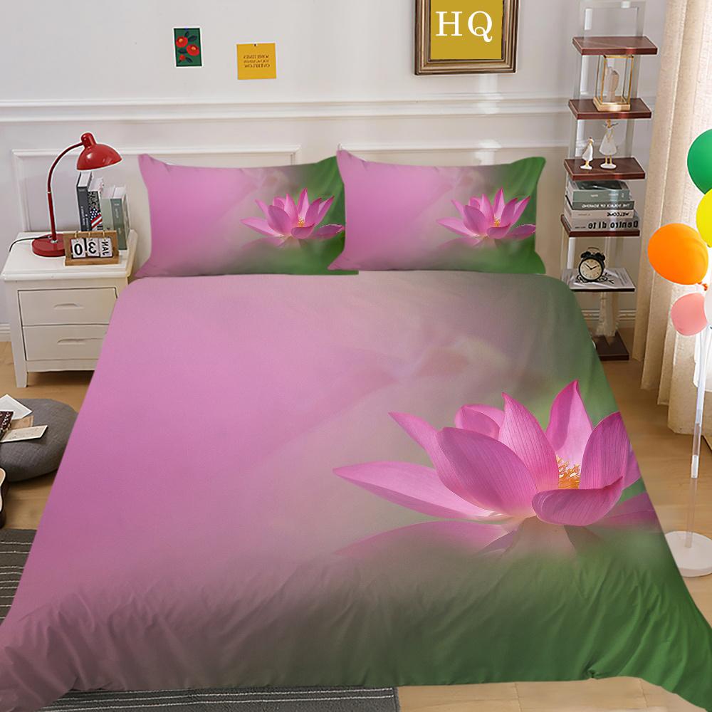 Blumen Bedruckter Bettwäschebezug Twin Size Polyester Tagesdecken Frau Luxus Hochwertige Heimbettwäsche