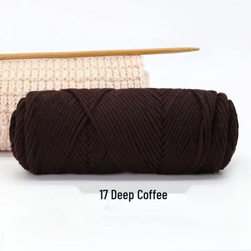 8-Strand Cotton Wool Yarn for Scarf DIY - Thick, Soft Thread with Silk Elements