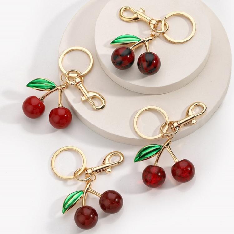 Fashion Forward Cherry Resin Pendant Charming Cherry Purse Pendant Key Holder Key Pendant Accessory for Everyday Use