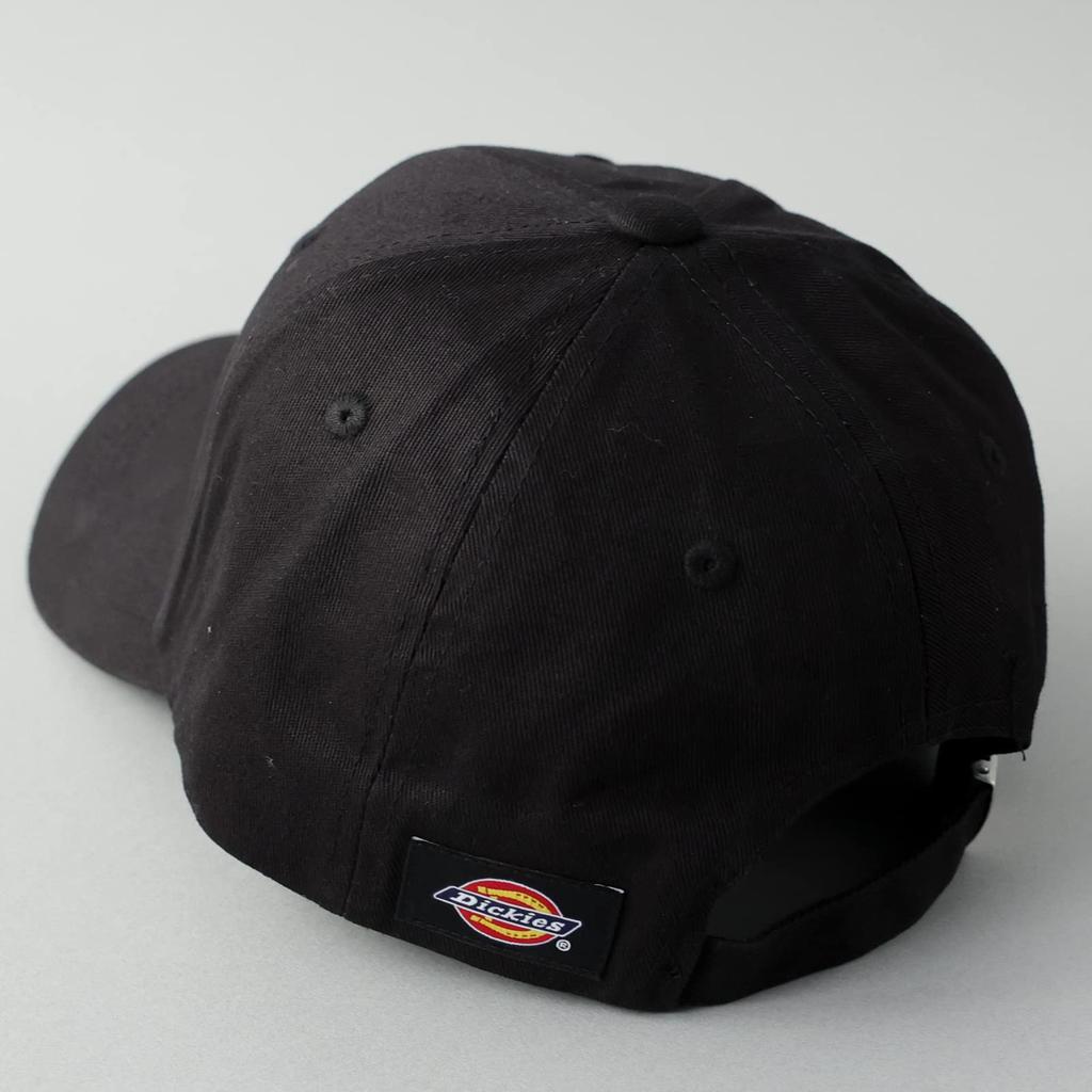 Dickies Patch Emblem Low Cap Logo Polo Cap Hat for Men and Women, Unisex, Solid Color, 874 6-Panel Cotton Baseball Cap, 024 Looking Black