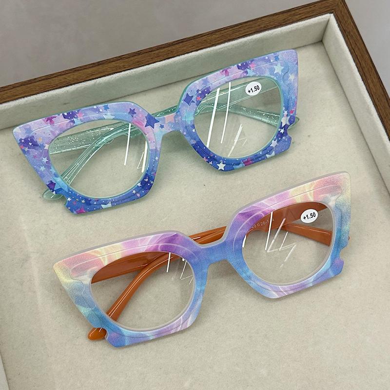 Fashion Colorful Reading Glasses Women Multi-color Dazzling Presbyopia Glasses Large Frame Anti Blue Light Far Sight Glasses