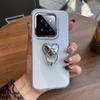 Luxury Bling Rhinestone Heart Ring Bracket Clear Phone Case for Xiaomi 14 Pro Stand Cover