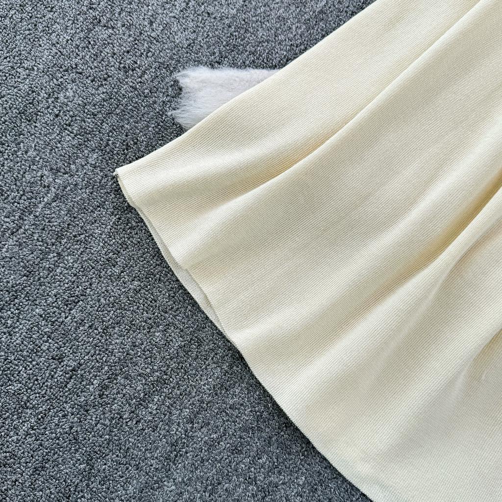 Summer Women Sleeveless Tank Knitted Striped Sweater Zipper Pullover Dresses