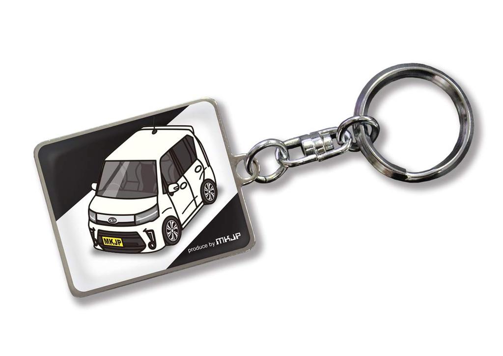 MKJP Custom Keychain Daihatsu Move Custom L150S Base: Black Car Color: White