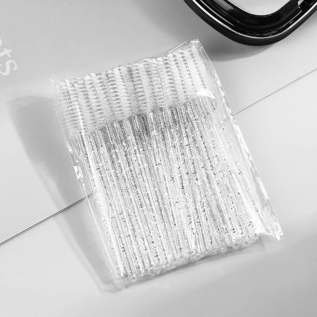 Wholesale 50pcs Disposable EyelashBrushes ExtensionCrystal Eyebrow Brush Mascara Wand Eye Lashes Cosmetic Tool Set Makeup Beauty
