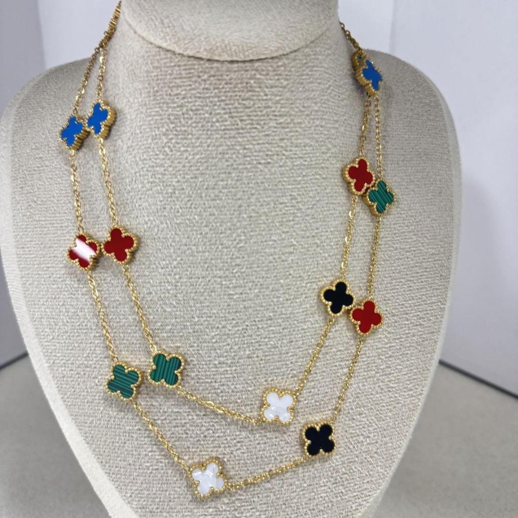 Nuevo Collar de Flor de Trébol 20 - Collar Clásico de Trébol de Cuatro Hojas de Lujo de Gama Alta