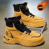 Winter Velvet Martin Boots Men's Shoes Retro Fashion High-top Tooling Shoes Trendy Versatile Thickened Warm Cotton Shoes Short Boots
