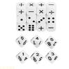 A1A2 18Pcs 16mm White Acrylic Right Angled Dices Game Props Toy for Kids Mathematical Symbol Game Dices Kids Teaching Tool
