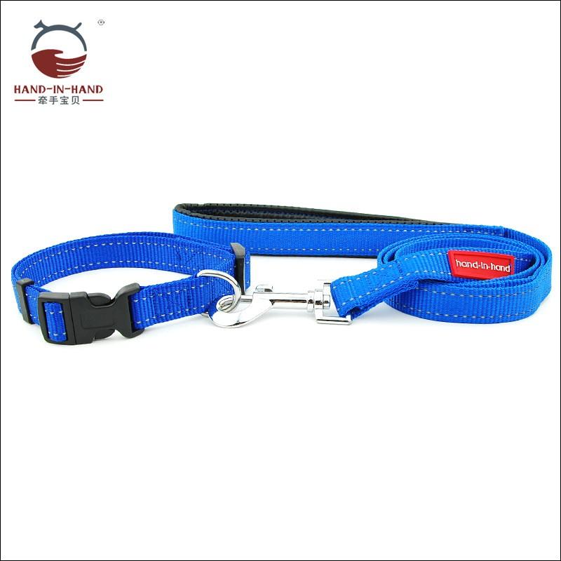 Large Dog Reflective Nylon Collar Leash Set Adjustable Sizes L XL Heavy Duty Pet Walking Gear