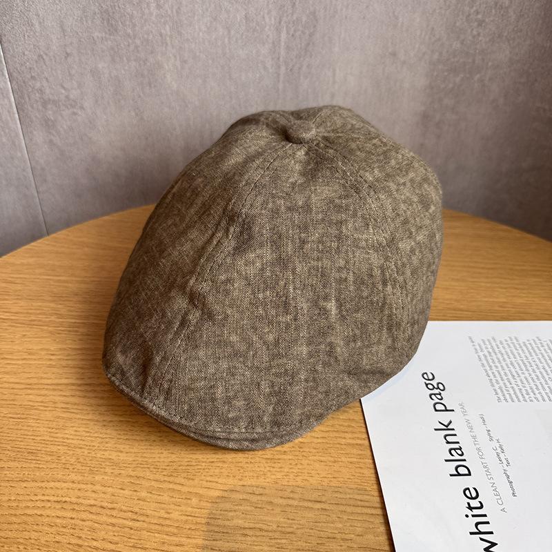 

2025 Hemp Cotton Slouchy Newsboy Cap - American Vintage Pure Color Painter Hat Women Oversized Flattering Reversible Summer M 55-59cm