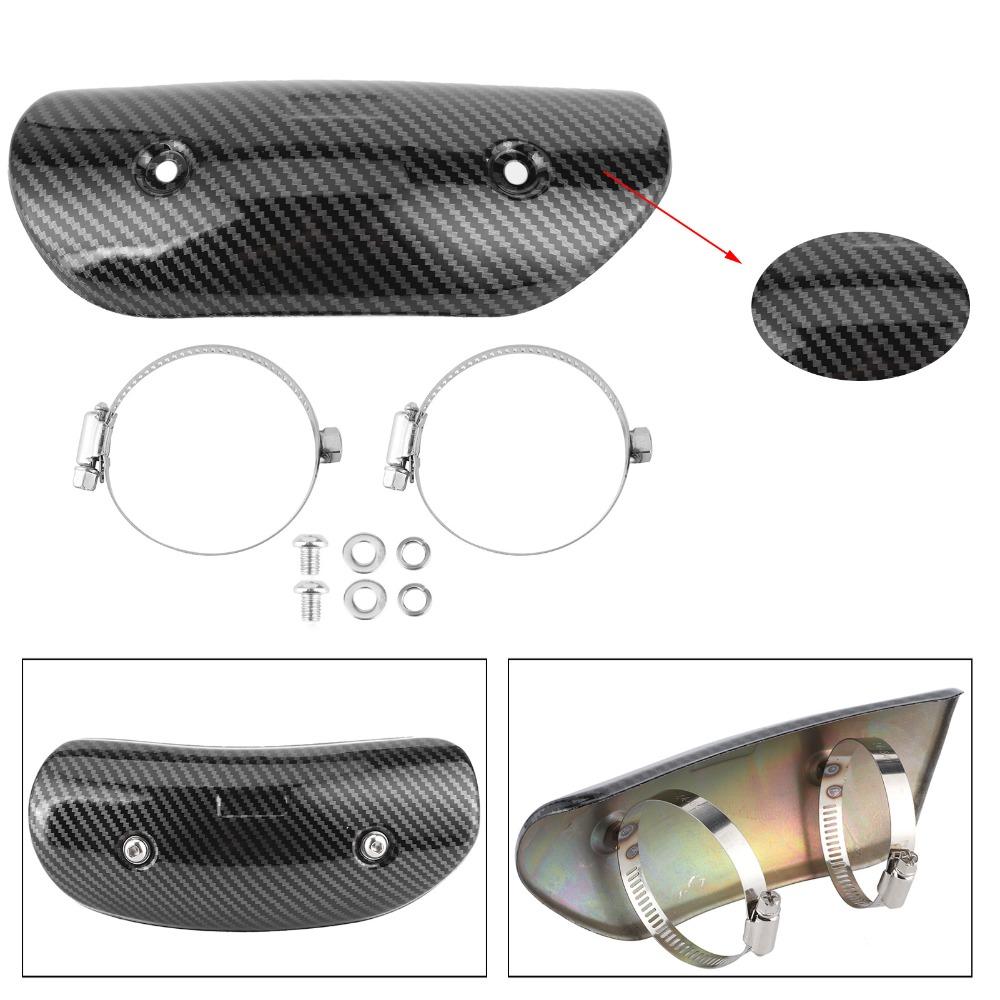 Carbon Fiber Style Exhaust Pipe Guard Stainless Steel Exhaust Pipe Protector  For Motorcycle