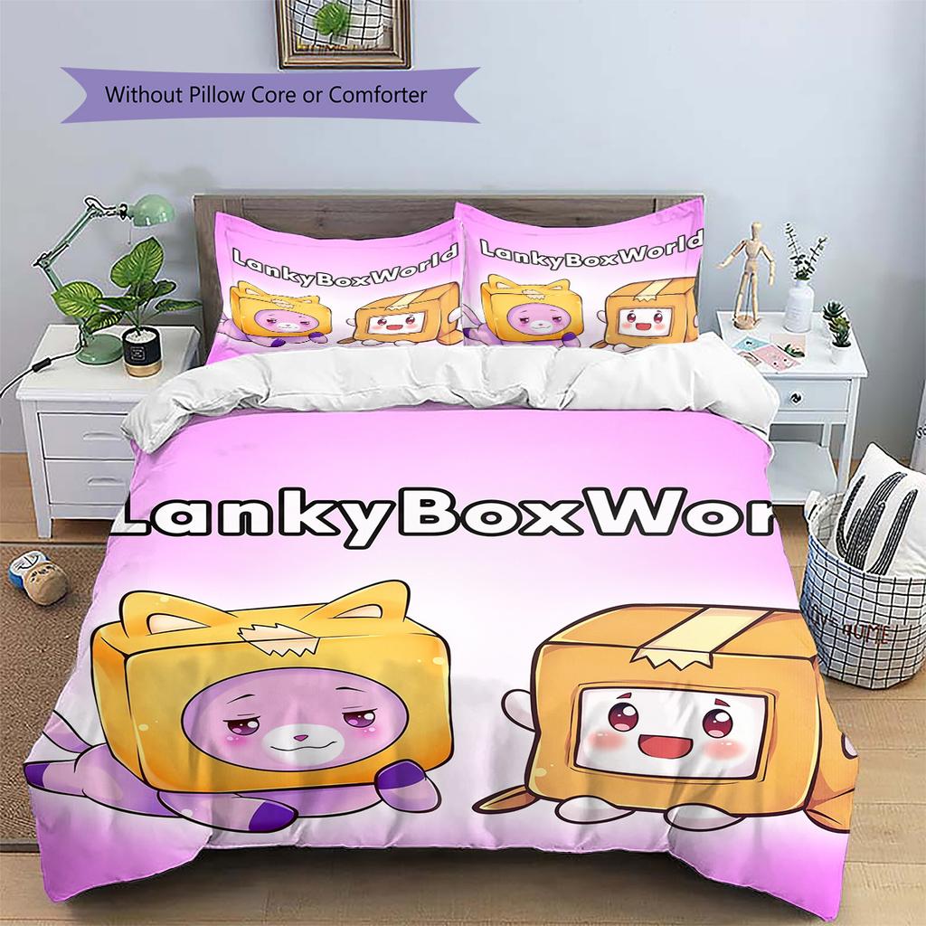 LankyBox  Pattern Bedding Quilt Set  Home Decoration  Gift (1 * duvet cover + 2 * pillowcase  without core)