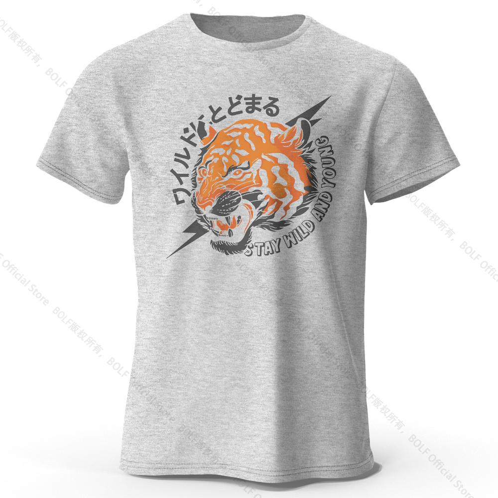 Men's Trust Tiger Printed T-Shirt 100% Cotton Harajuku Oversized Funny Graphic Tees for Men Women Summer Tops