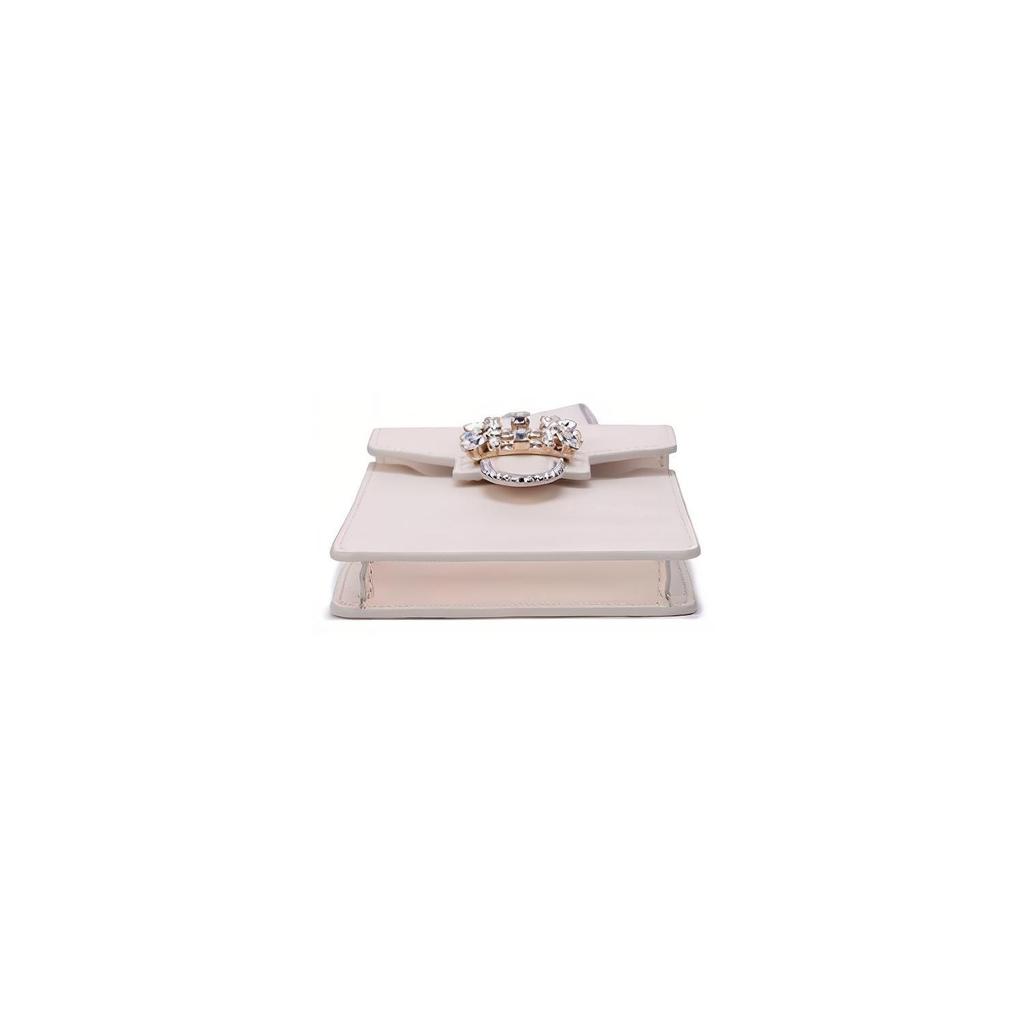 Roger Vivier Broche Vivier Series Versailles Diamond Buckle Leather Mobile Shoulder Bag Women shoulder bag Cream RAWAVFO0300MU5C019
