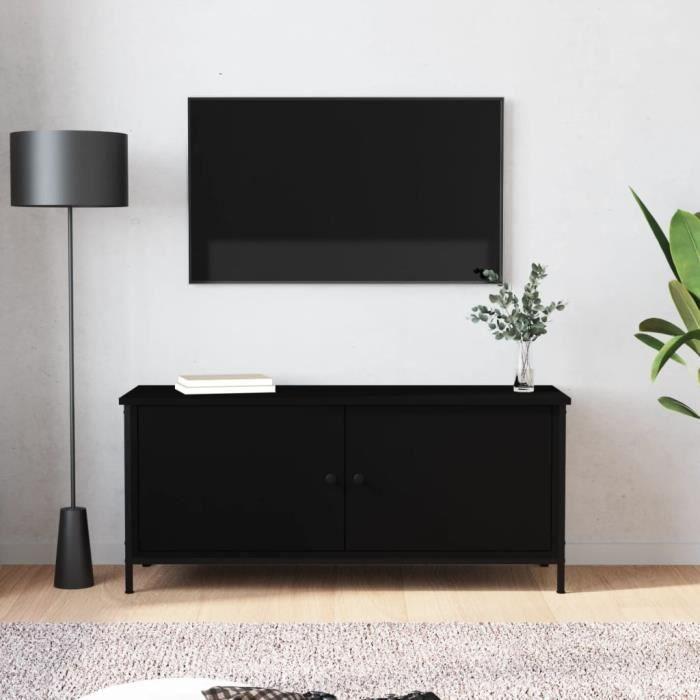 VidaXL Meuble TV avec portes noir 102x35x45 cm bois d'ingénierie 826290