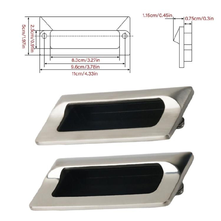 Metal Recessed Drawer Handles set Refined Steel Flush Mount Handles Recessed Handles Upgrades for Dressers & Cabinets