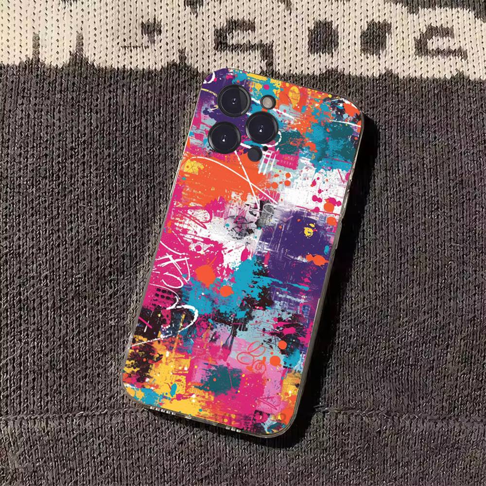 Colorful graffiti Phone Case for iPhone 11Pro 13 12 11 Pro Max 16e 17 Air 16 15 14 Plus 11ProMax