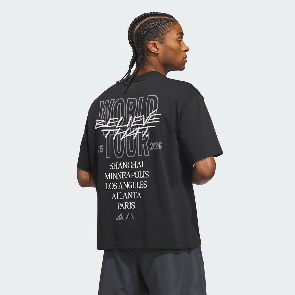 adidas T Shirts Men's Black Crew Neck Moderate