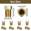 12x 1/4inch Brake Line Connector Fittings Brass Unions 7/16-24 Inverted Adapter Set Car Accessories Threads