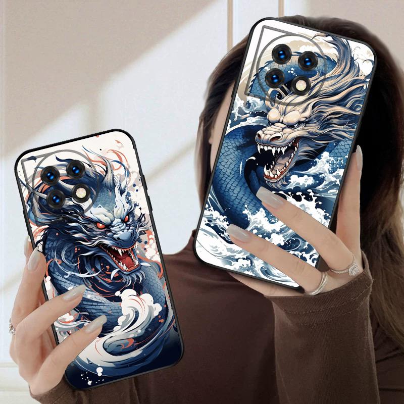 Sea White Dragon For OnePlus 8 9 11 12 13 10 Pro 9RT 8T 12R Ace 3 5 2V Nord CE 2 4 Lite N20 SE N30 N200 Silicone Soft Phone Case