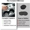 Checkered Car Coasters, Universal Fit Ceramic Car Cup Holder Coaster, 2Pcs | Absorbent Removable Cup Holder Coasters, Cute Girly Car Accessories for
