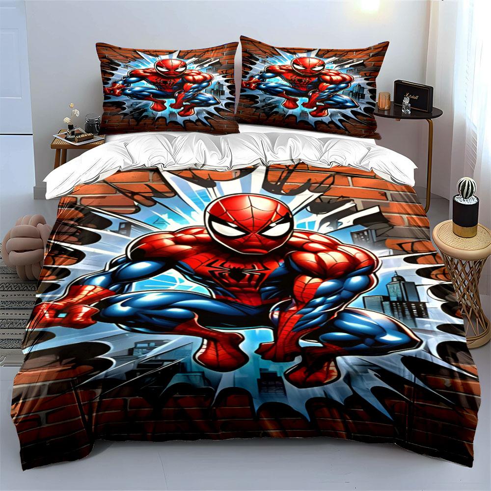 Spider-Man and Brick Wall. Bedding Sets Duvet Cover Sets Duvet Covers Pillowcases(1 * Duvet Cover 2 * Pillowcases Without Duvet Insert)