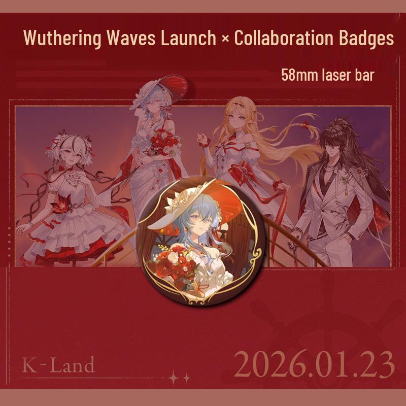 Wuthering Waves x KFC Collaboration: Tishya & Chou Yuan Transparent Card, Laser Ticket, Chun Peripheral Badge (Limited Edition) 58mm Badge