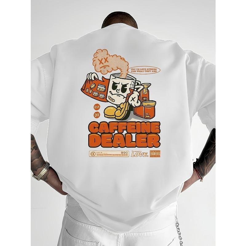European sizes Men'S T-Shirt Featuring Cartoon And English Designs | Printed Men'S Tee | Vintage And Nostalgic | Ideal for Summer Outdoor Activities
