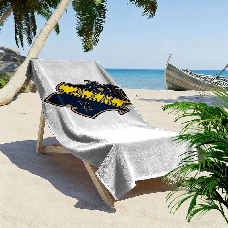 AIK Fotboll Print Beach Towel, Large Soft Quick Dry Towel for Beach Camping Swimming