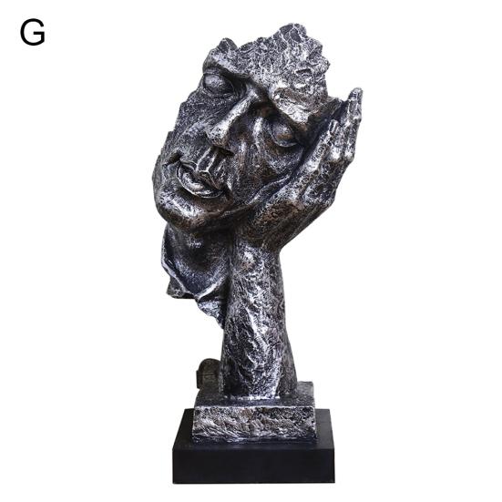 Resin Silence Is Fashion Gold Sculpture Party Home Statuette Figurine Craft Decoration Office Home